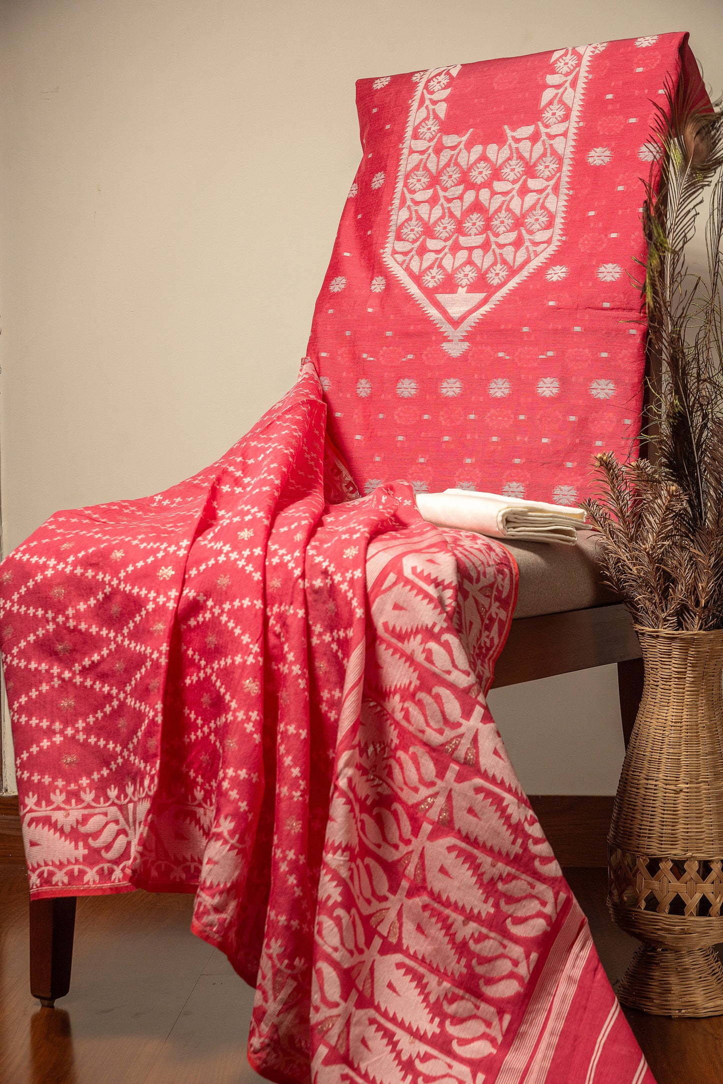 Pink Premium Cotton Silk Suit