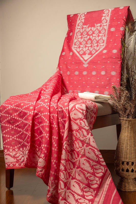 Pink Premium Cotton Silk Suit