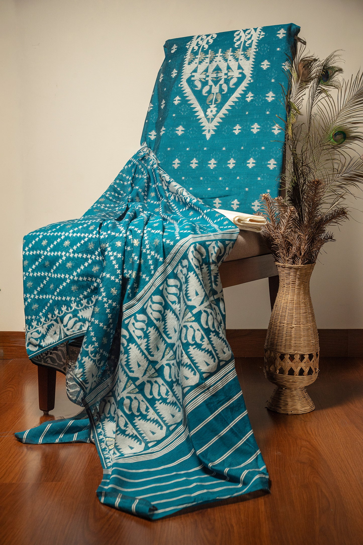 Sea Blue Premium Cotton Silk Suit