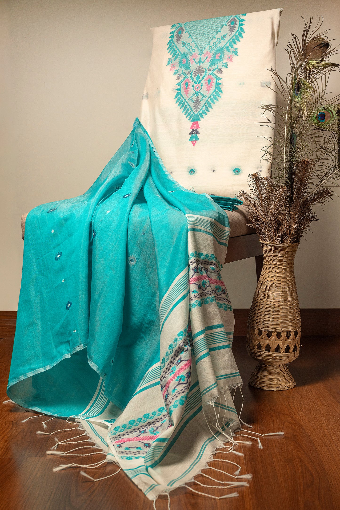 White Signature Cotton Silk Suit