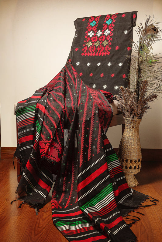 Black Premium Cotton Silk Suit