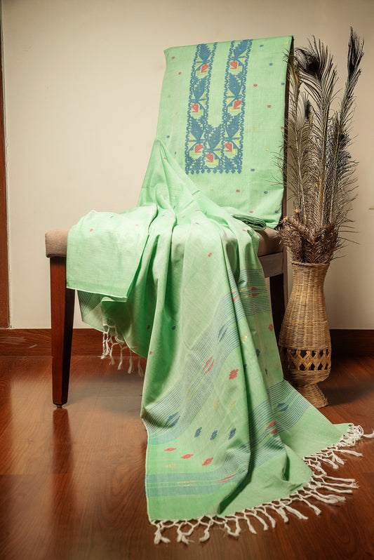 Mint Green Handwoven Mul Jamdani