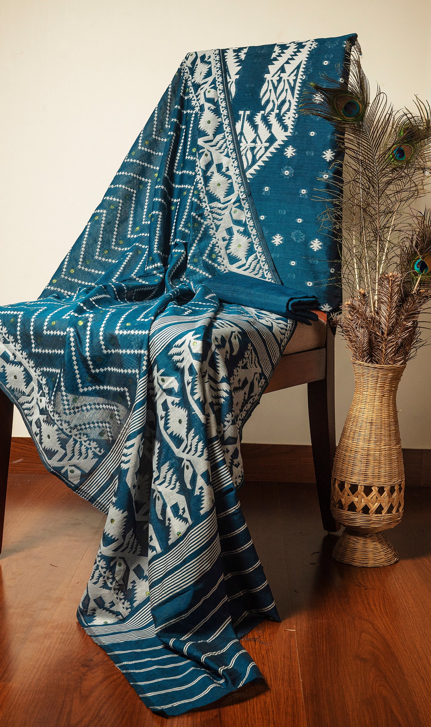 Blue Premium Cotton Silk Suit