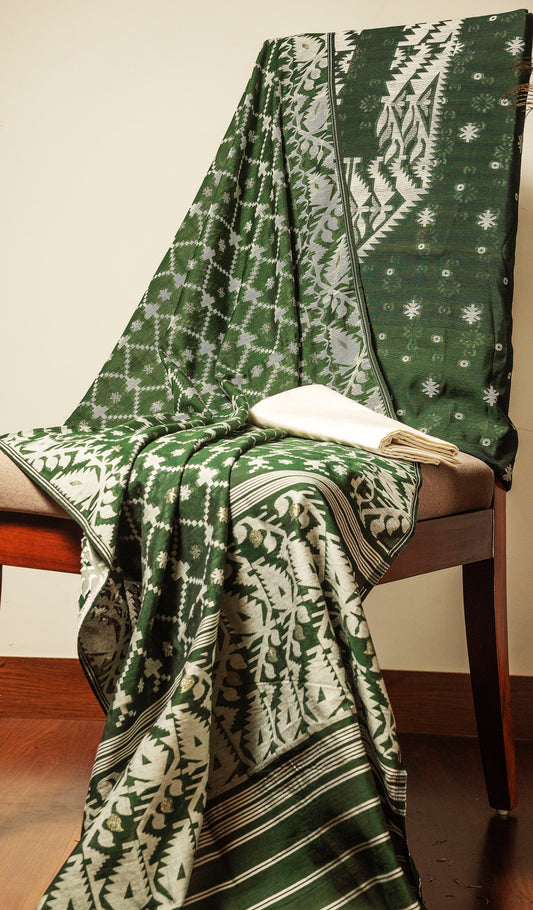 Sage Green Premium Cotton Silk Suit