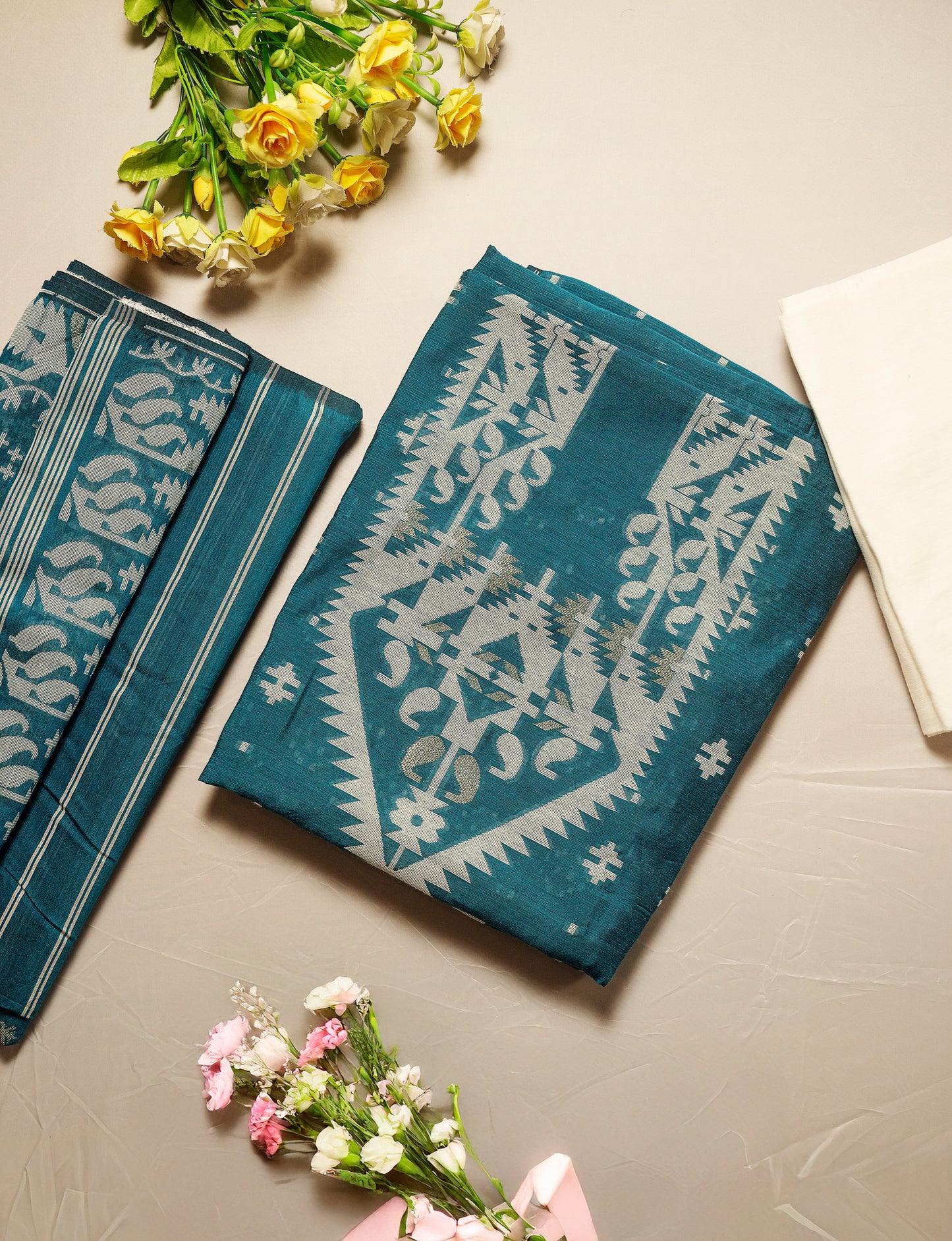 Sea Blue Premium Cotton Silk Suit