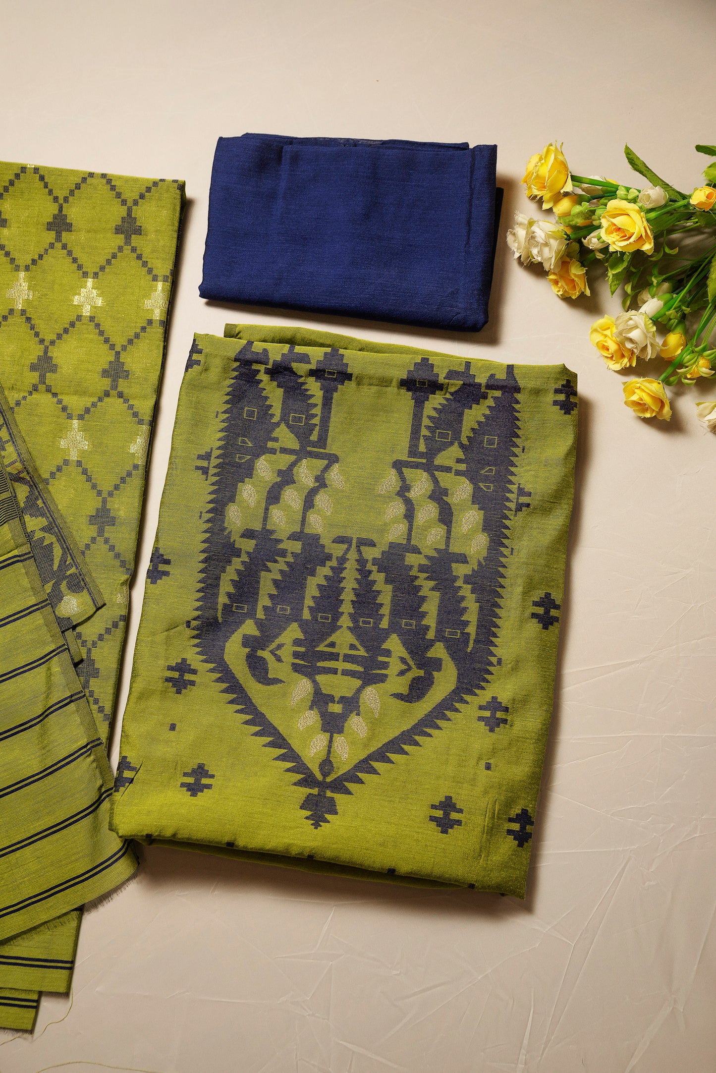 Matcha Green Premium Cotton Silk Suit