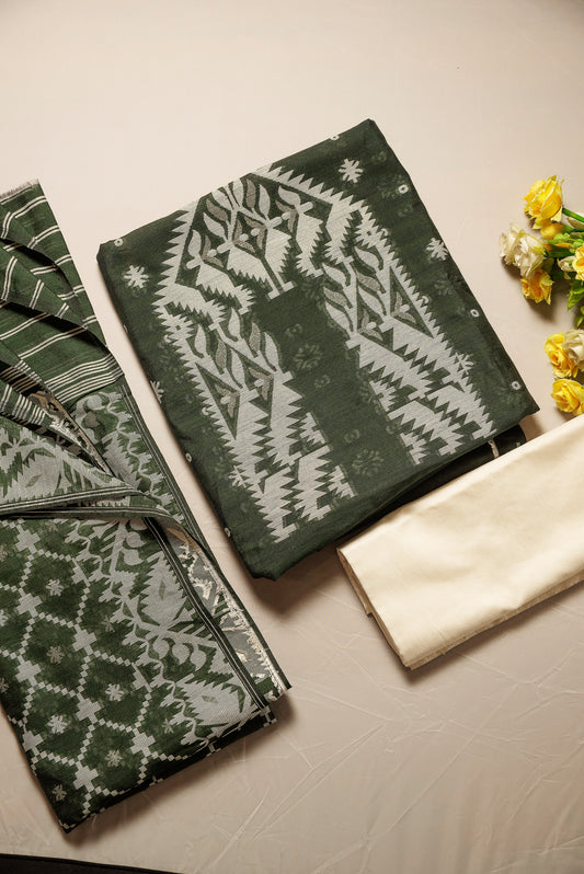 Sage Green Premium Cotton Silk Suit