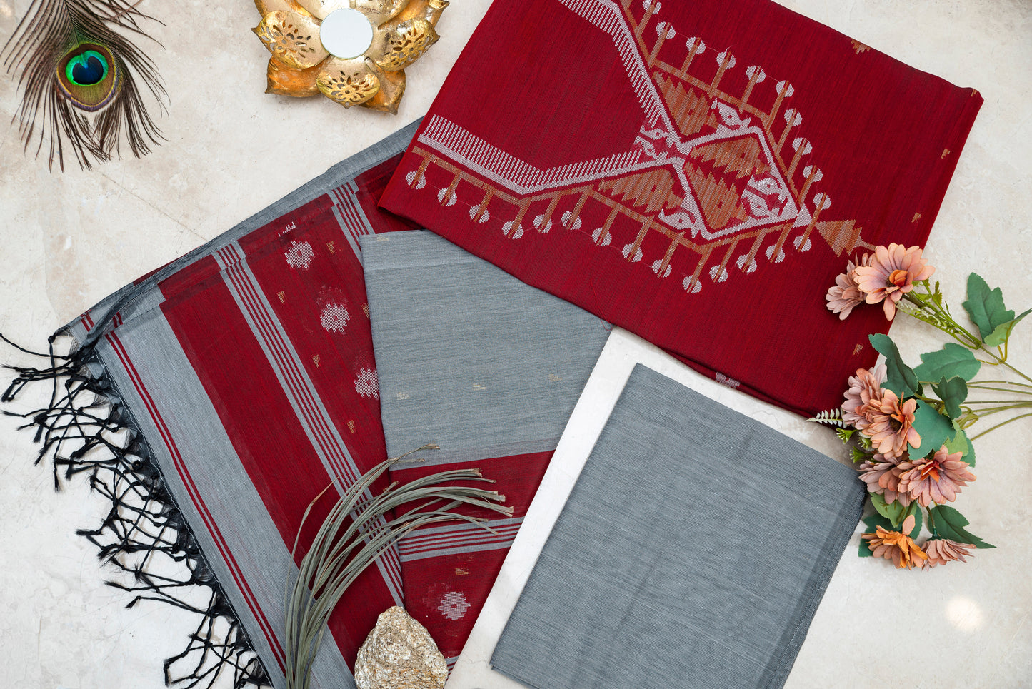 Maroon Signature Cotton Silk Suit