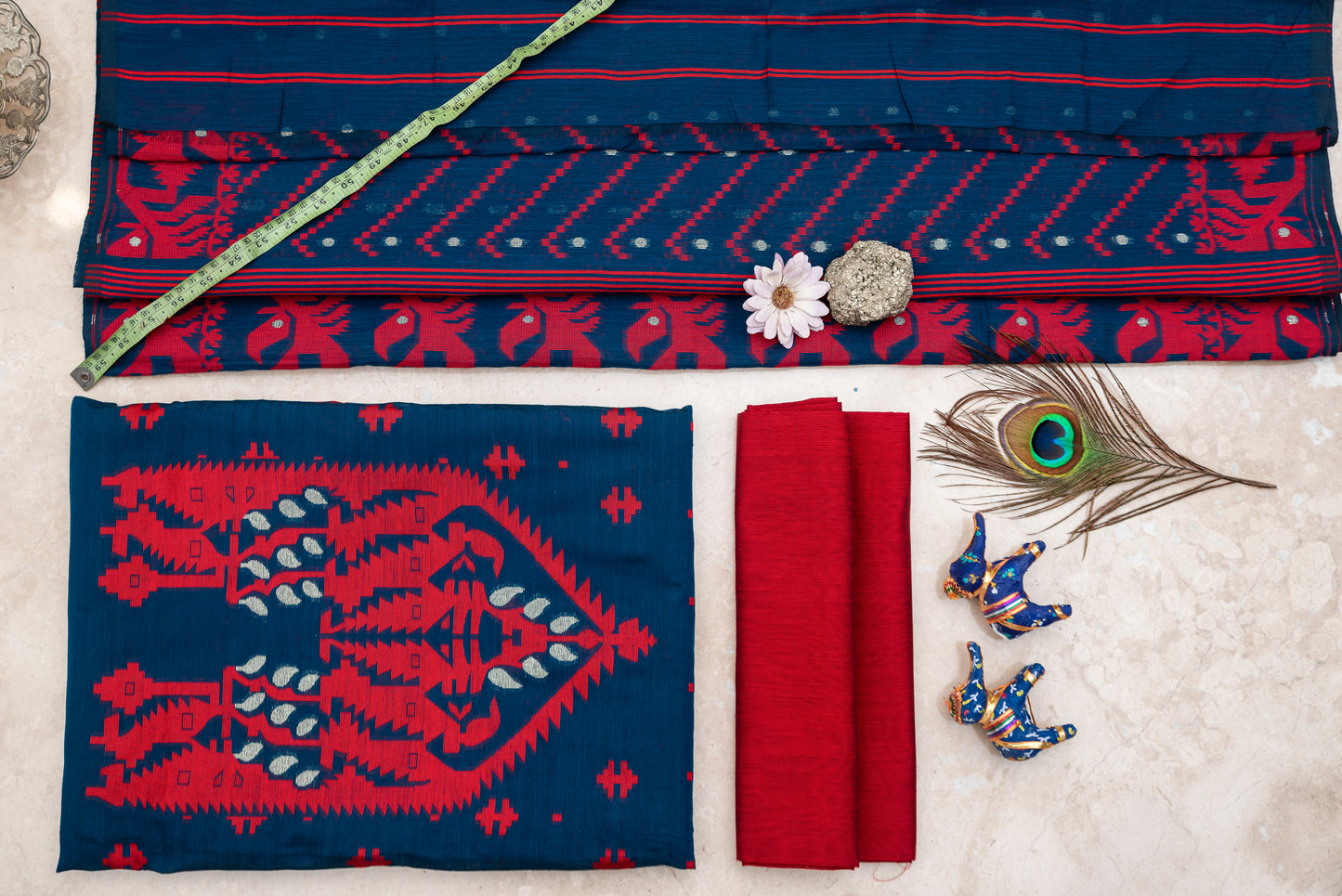 Sage Blue Premium Cotton Silk Suit