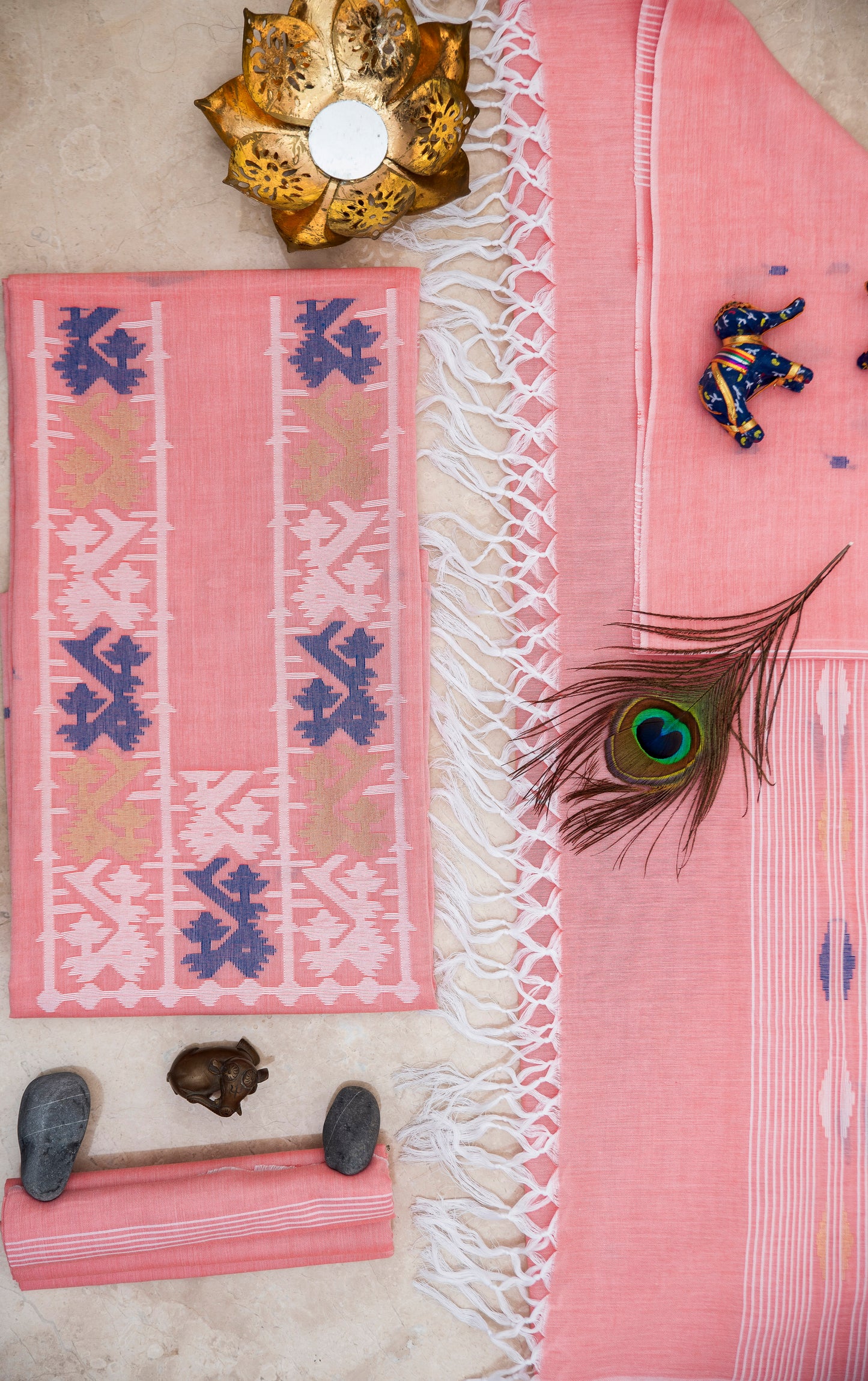 Pink Handwoven Mul Jamdani