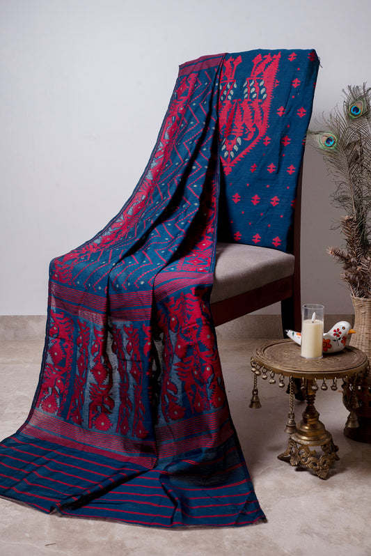 Sage Blue Premium Cotton Silk Suit