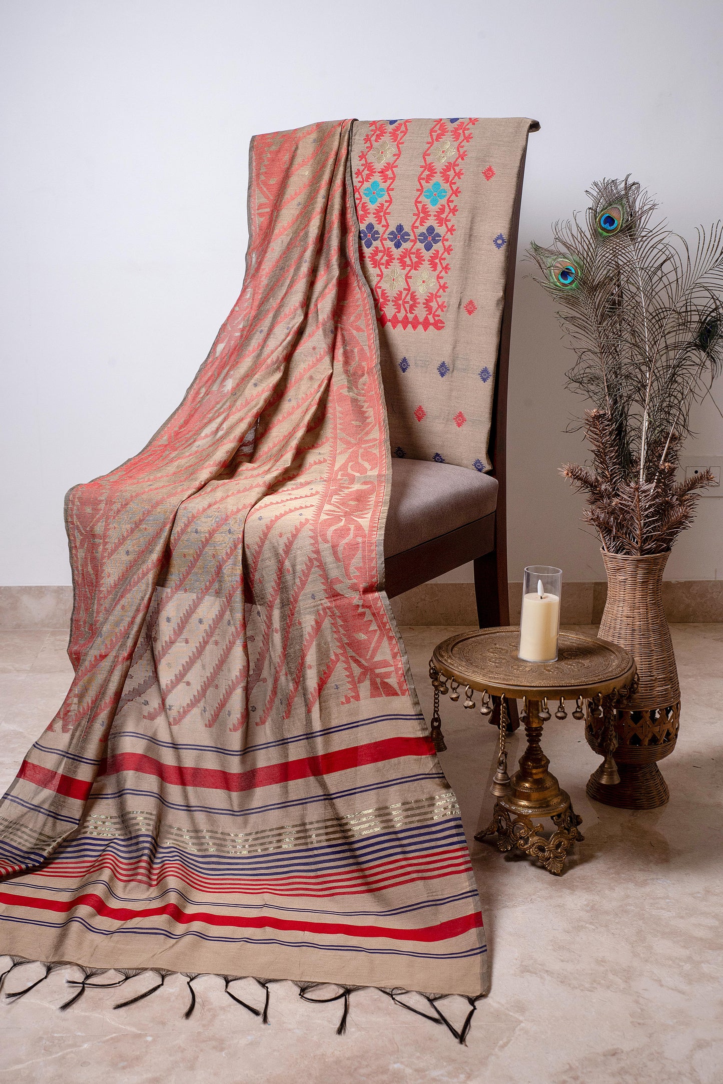 Beige Premium Cotton Silk Suit