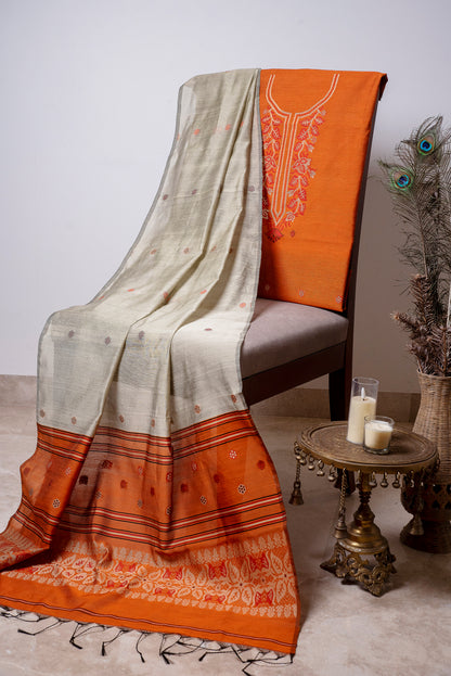 Orange Signature Cotton Silk Suit