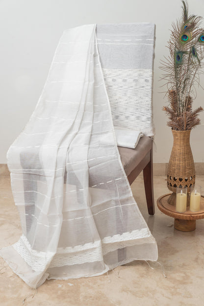 White Signature Cotton Silk Suit