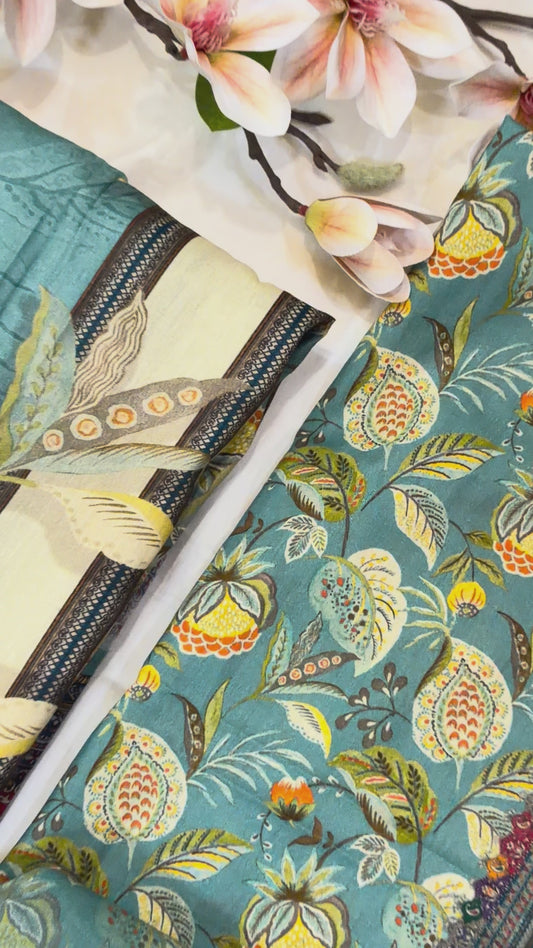 Green Pakistani Style Cotton Suit Set