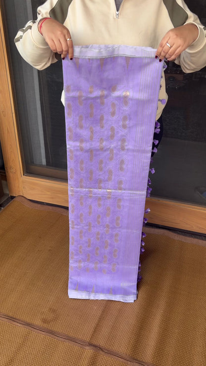 Purple Cotton Silk Saree