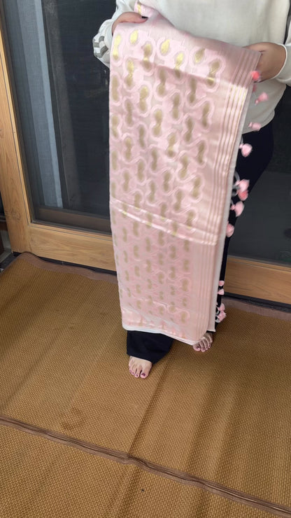 Soft Peach Cotton Silk Saree