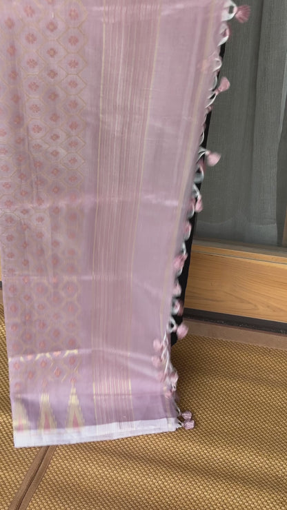 Soft Lavender Cotton Silk Saree