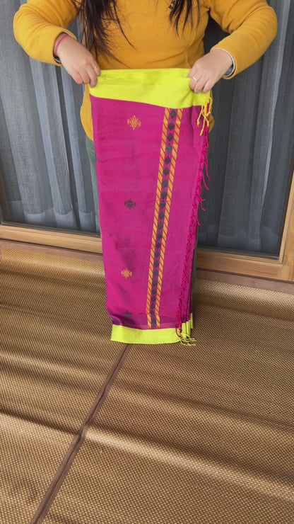 Plum Mercerised Cotton Saree