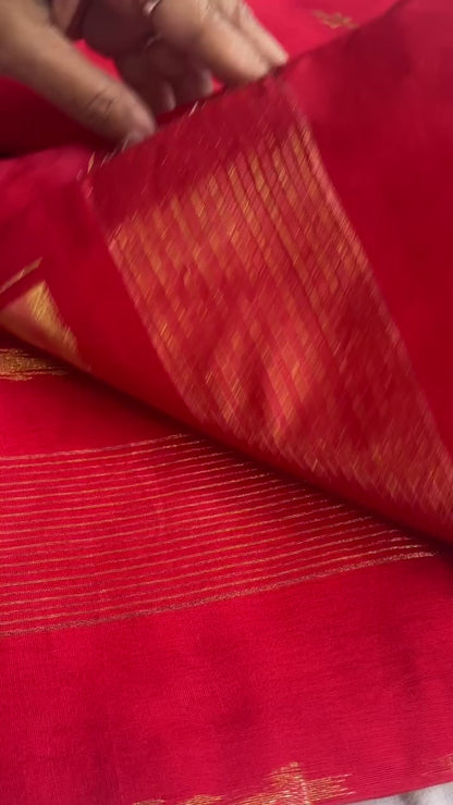 Maroon Dual Zari Cotton Silk Saree