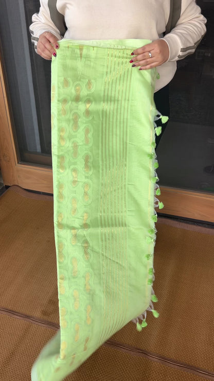 Green Cotton Silk Saree